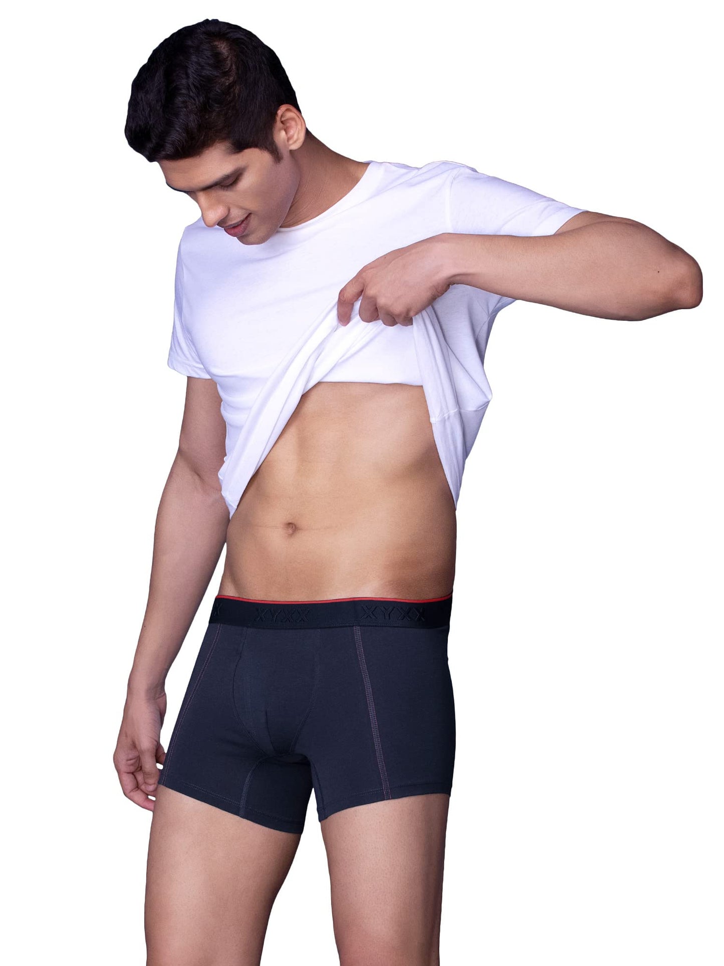 XYXX Men's Crux 100% Super Combed Cotton Regular Fit Solid Antibacterial Trunks with No Marks Waistband