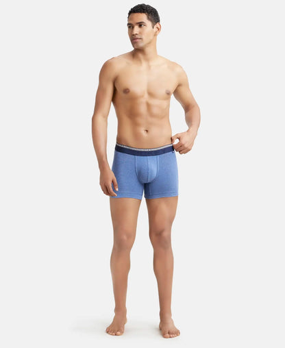 Jockey US60 Men's Super Combed Cotton Elastane Stretch Solid Trunk with Ultrasoft Waistband