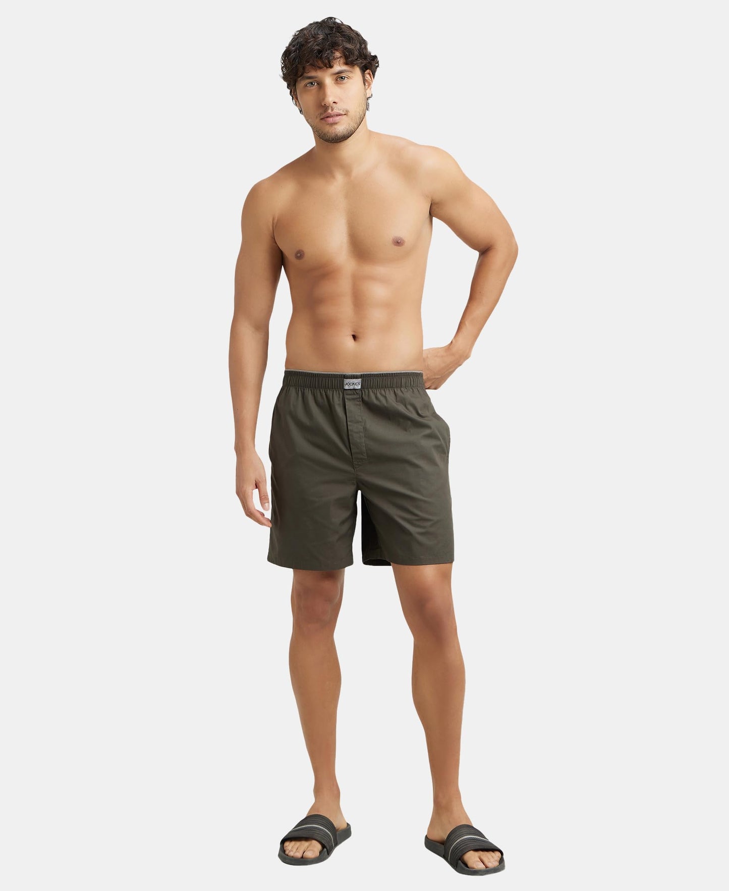 Jockey MC10 Men's Super Combed Mercerized Cotton Woven Fabric Boxer Shorts