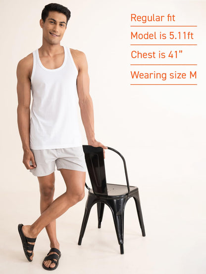 DAMENSCH Neo-Cotton Round Neck Vest for Man, Anti-Bacterial, Shape Retaining Vest, 100% Cotton Banyan for Men, Buttery Soft Inner Baniyan
