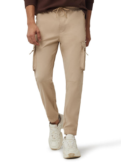 XYXX Men's Skinny Fit Mid Rise Moveo Quick-Dry Cargo Joggers with Drawcord & Utility Pockets