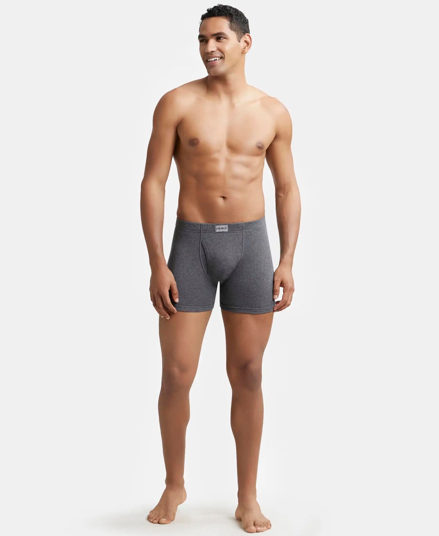 Jockey 8008 Men's Super Combed Cotton Rib Solid Boxer Brief with Ultrasoft Concealed Waistband (Pack of 3)