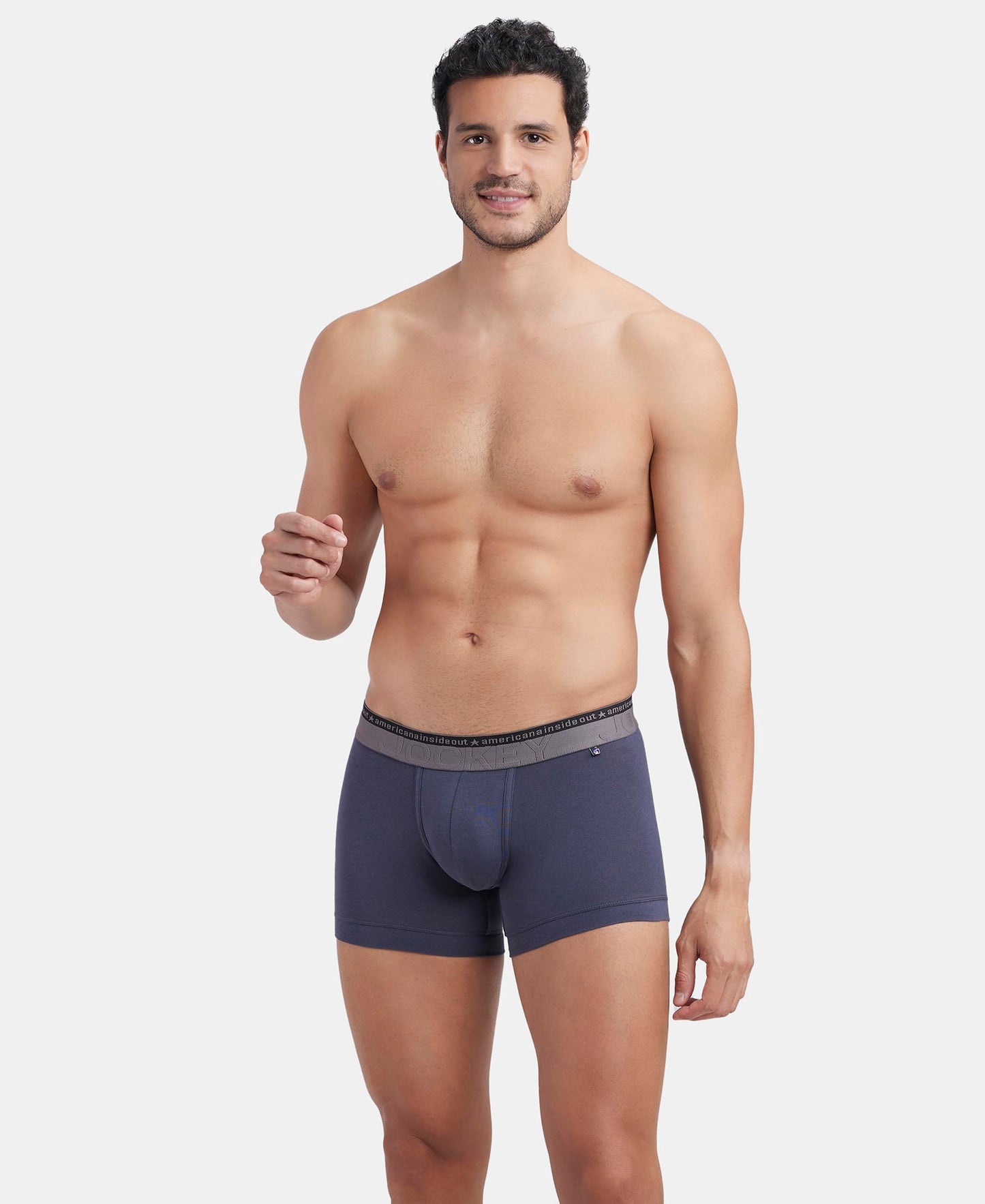Jockey US60 Men's Super Combed Cotton Elastane Stretch Solid Trunk with Ultrasoft Waistband