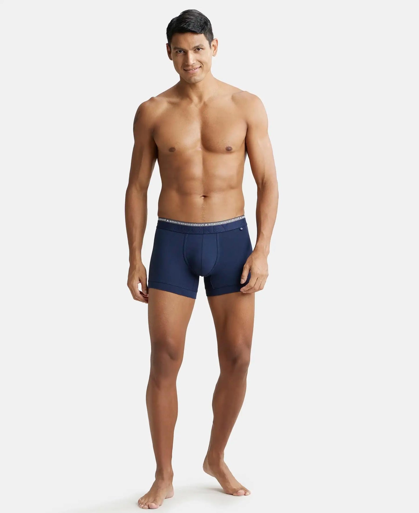 Jockey US60 Men's Super Combed Cotton Elastane Stretch Solid Trunk with Ultrasoft Waistband