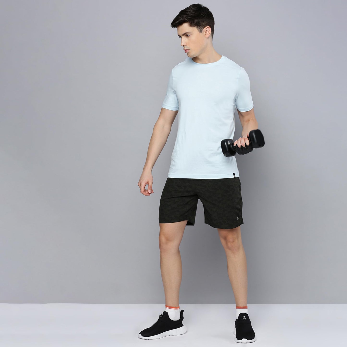 Sporto Men's Techno Printed Dry Fit Bermuda Short|Grey