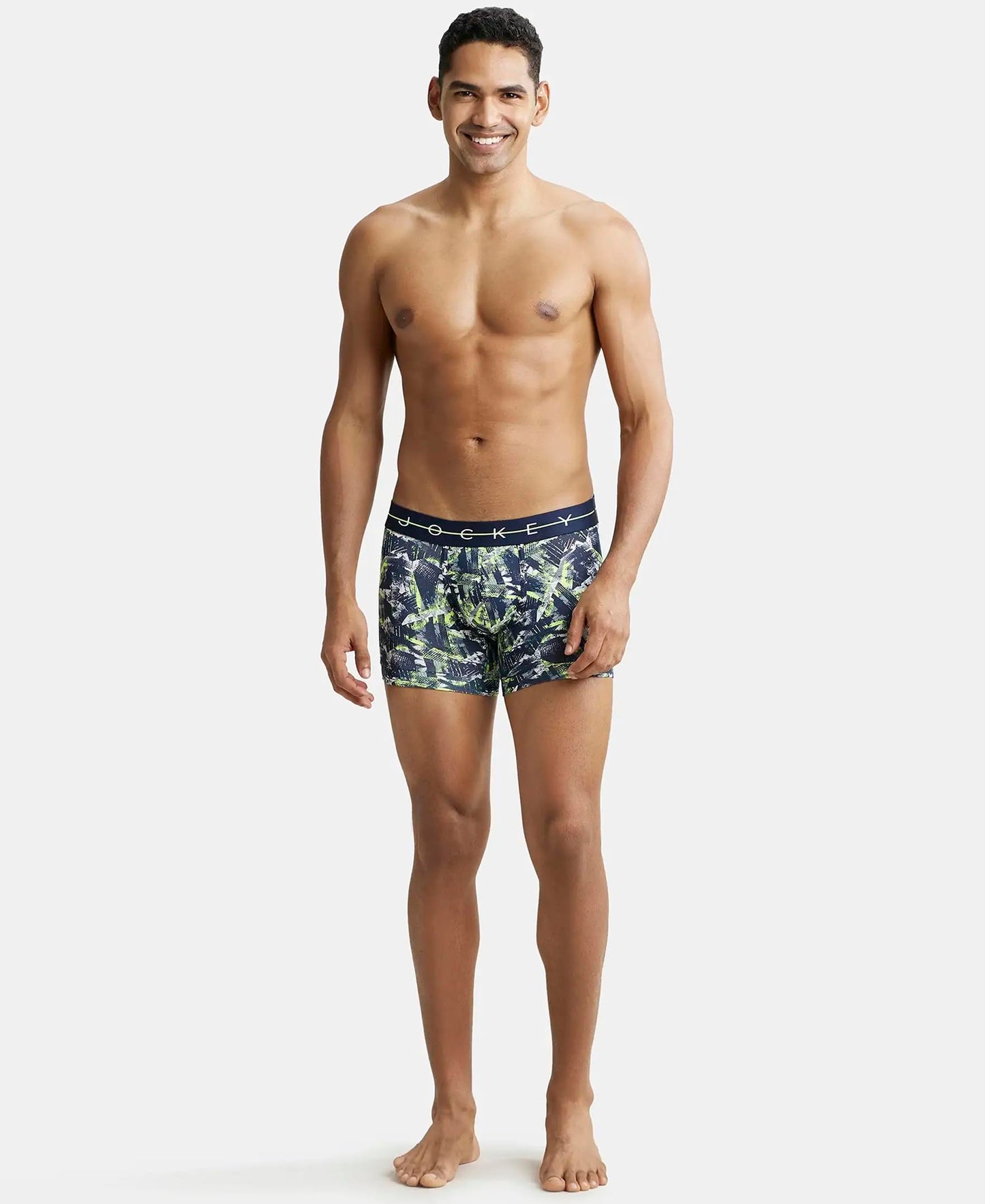 Jockey NY02 Men's Super Combed Cotton Elastane Stretch Printed Trunk with Ultrasoft Waistband (Prints May Vary)
