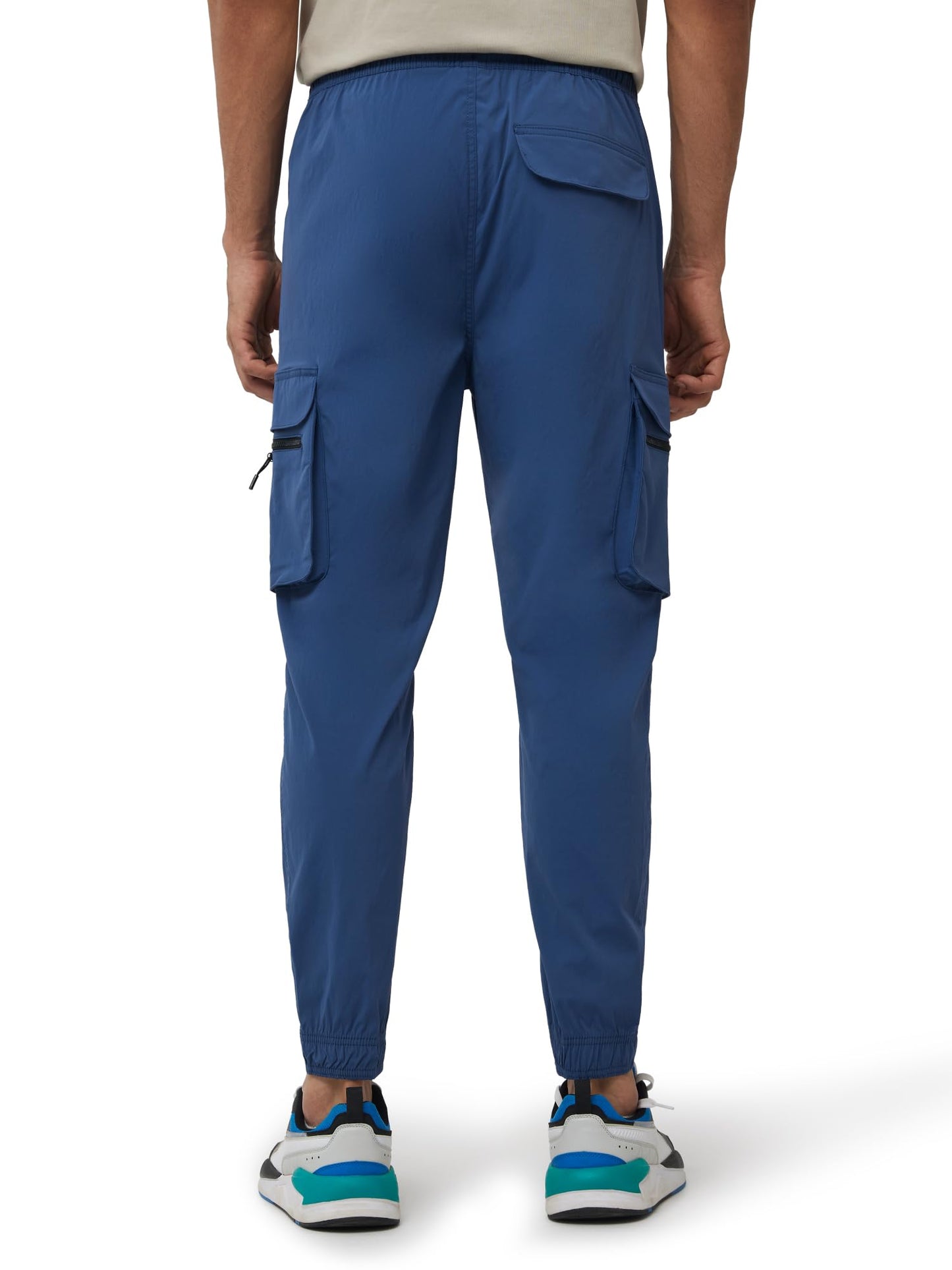 XYXX Men's Skinny Fit Mid Rise Moveo Quick-Dry Cargo Joggers with Drawcord & Utility Pockets