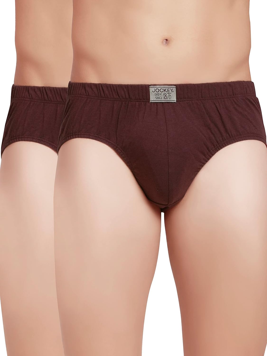 Jockey 8035 Men's Super Combed Cotton Solid Poco Brief with Ultrasoft Concealed Waistband (Pack of 2)