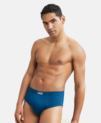 Jockey 1009 Men's Super Combed Cotton Rib Solid Brief with Stay Fresh Properties (Pack of 2)