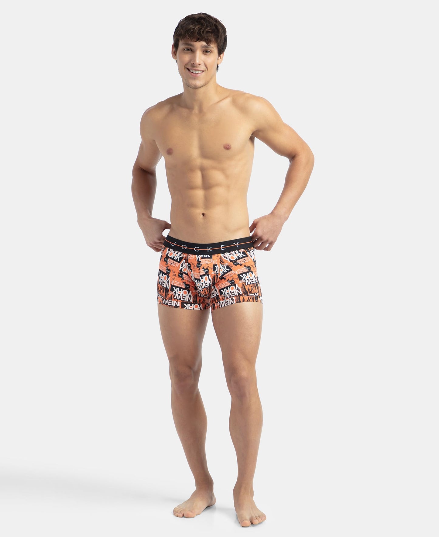 Jockey NY02 Men's Super Combed Cotton Elastane Stretch Printed Trunk with Ultrasoft Waistband (Prints May Vary)