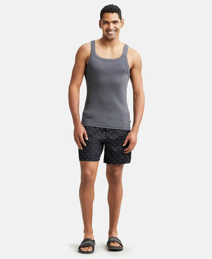 Jockey US26 Men's Super Combed Cotton Rib Square Neckline Gym Vest