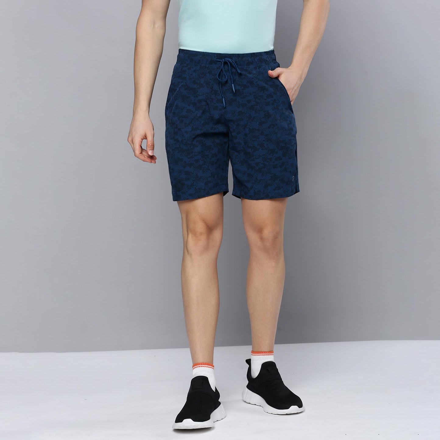 Sporto Men's Techno Printed Dry Fit Bermuda Short|Grey