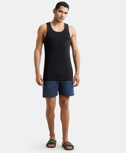 Jockey 9922 Men's Super Combed Cotton Rib Slim Fit Racer Back Styling Round Neck Gym Vest