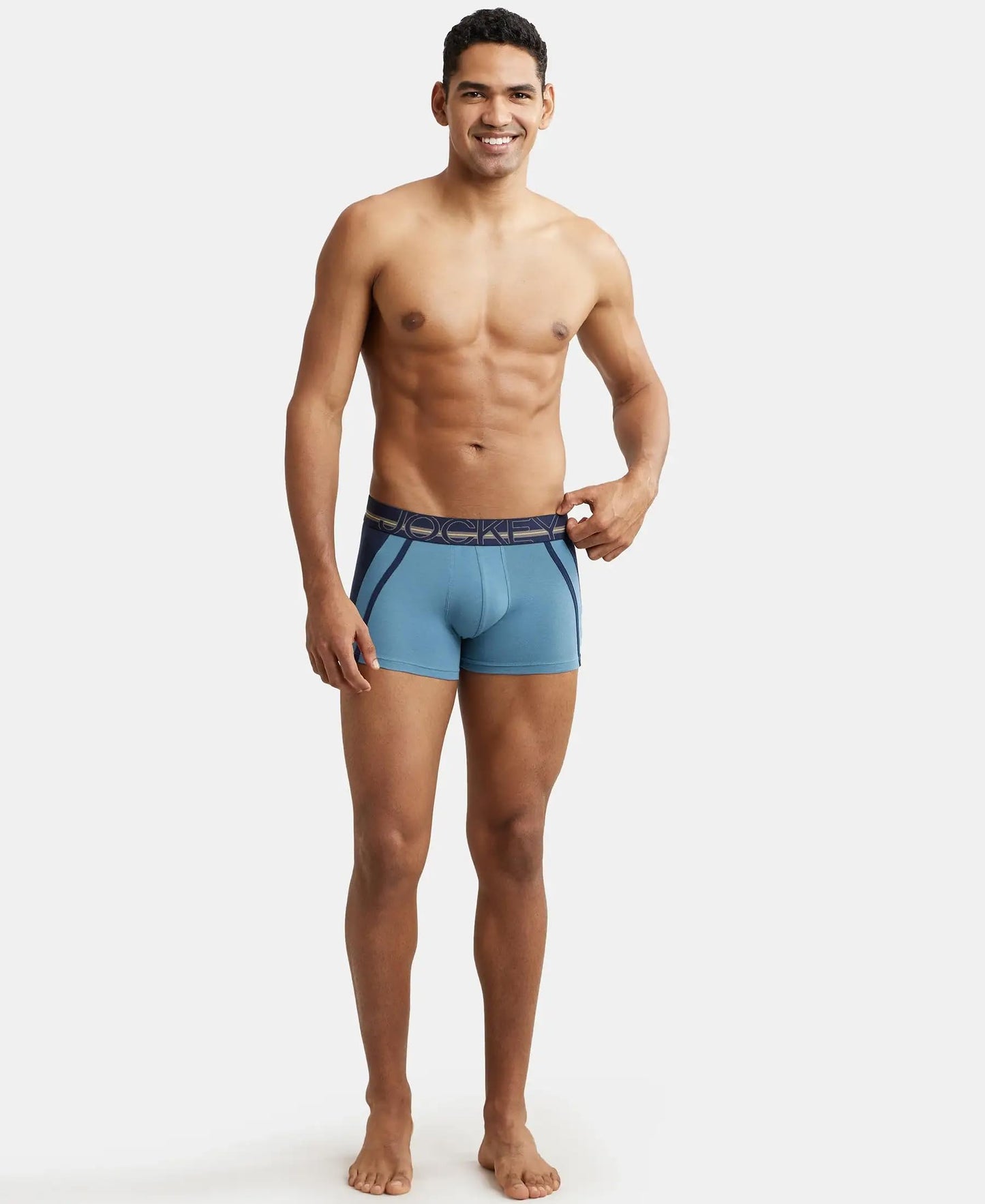 Jockey US21 Men's Super Combed Cotton Elastane Stretch Solid Trunk with Ultrasoft Waistband