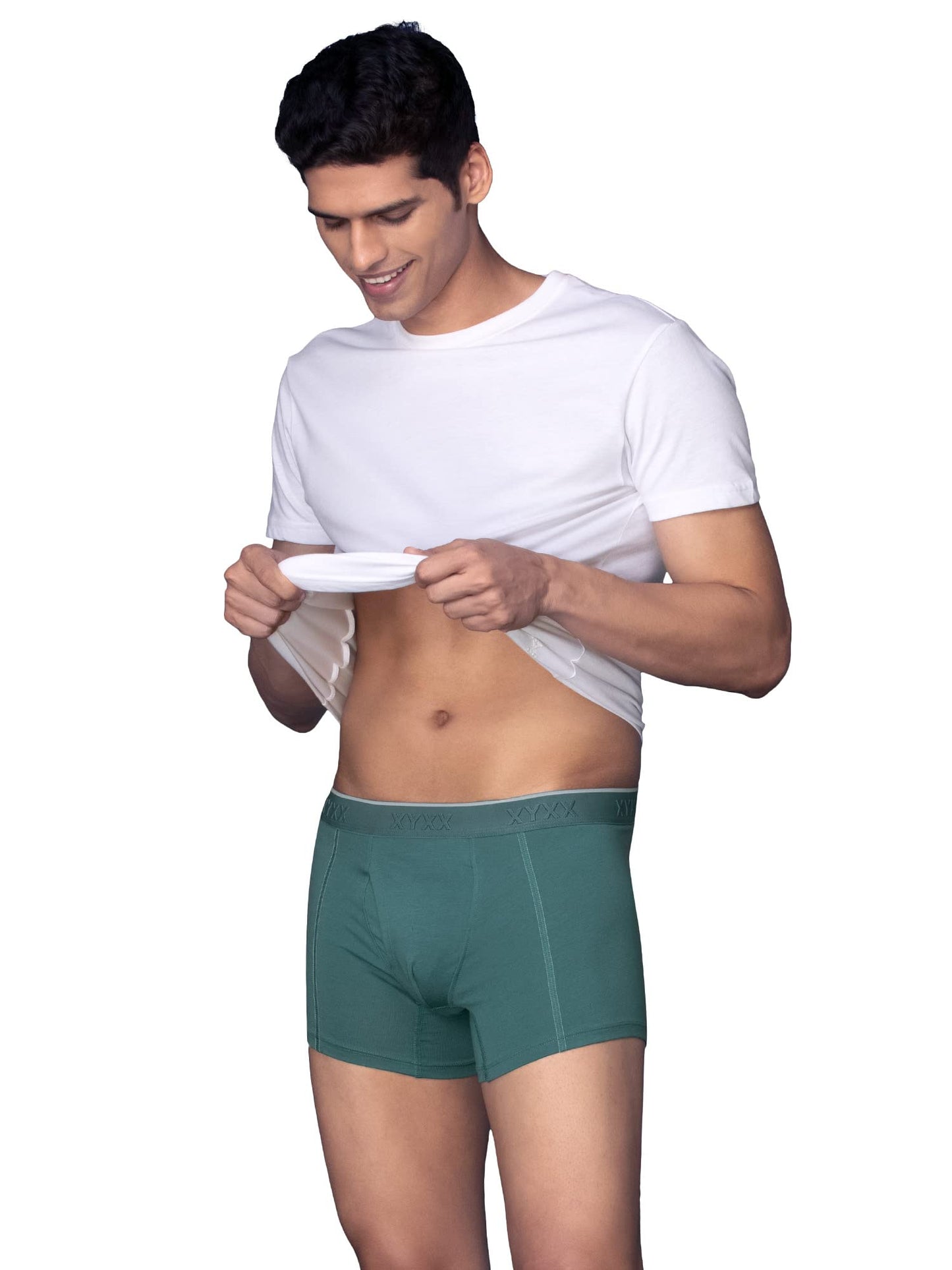 XYXX Men's Crux 100% Super Combed Cotton Regular Fit Solid Antibacterial Trunks with No Marks Waistband