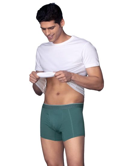 XYXX Men's Crux 100% Super Combed Cotton Regular Fit Solid Antibacterial Trunks with No Marks Waistband