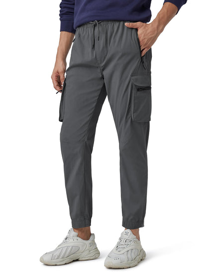 XYXX Men's Skinny Fit Mid Rise Moveo Quick-Dry Cargo Joggers with Drawcord & Utility Pockets