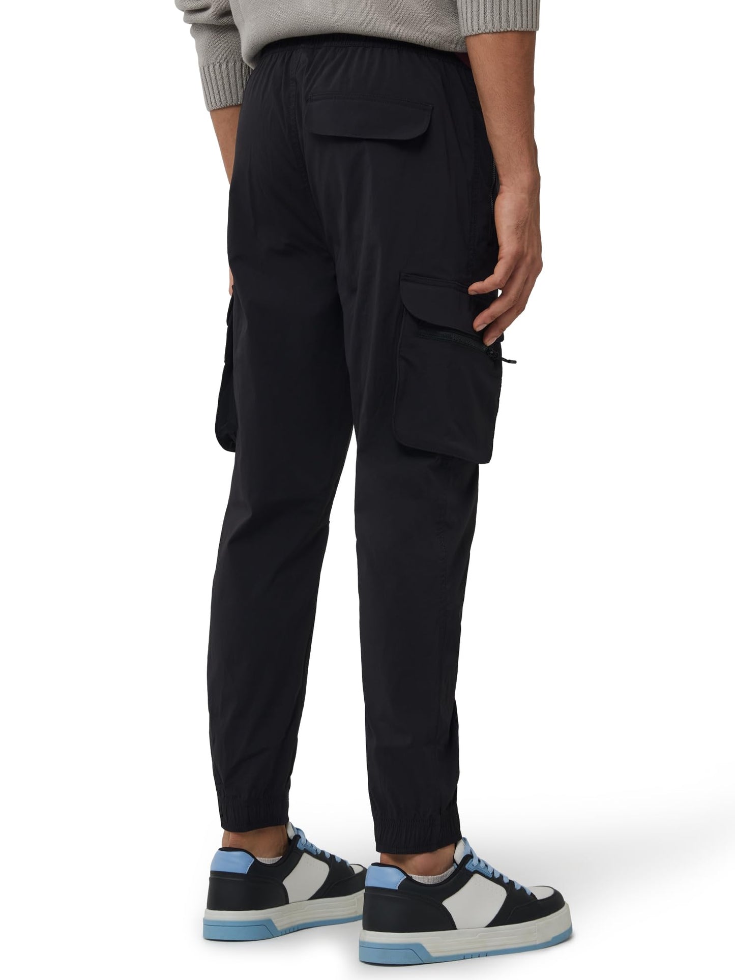 XYXX Men's Skinny Fit Mid Rise Moveo Quick-Dry Cargo Joggers with Drawcord & Utility Pockets