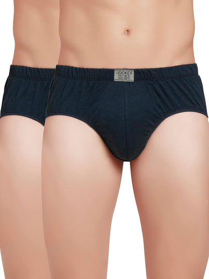 Jockey 8035 Men's Super Combed Cotton Solid Poco Brief with Ultrasoft Concealed Waistband (Pack of 2)