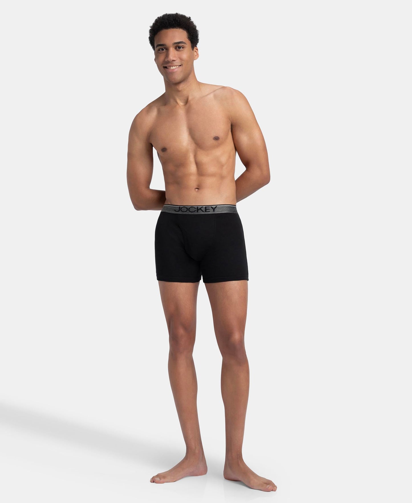 Jockey 8009 Men's Super Combed Cotton Rib Solid Boxer Brief with Ultrasoft Waistband (Pack of 3)