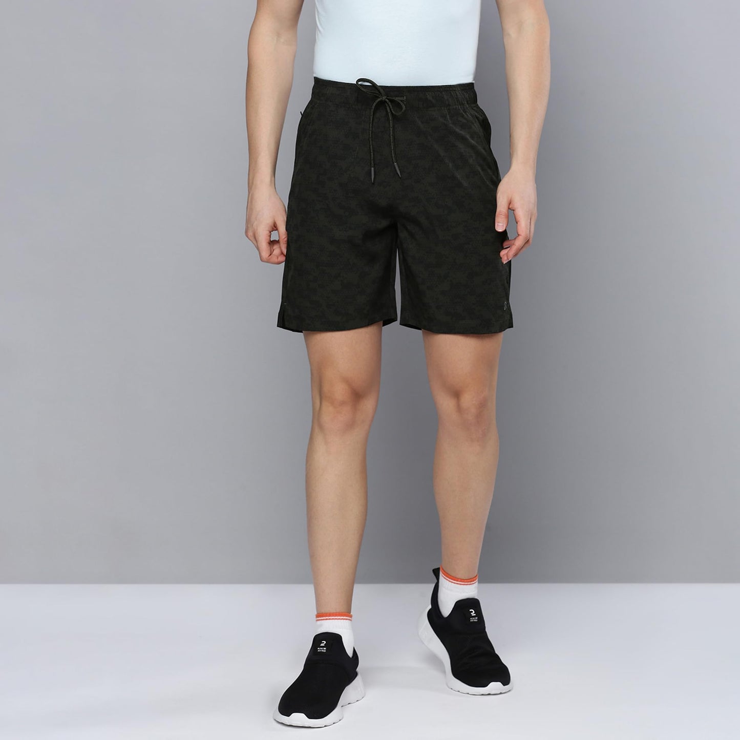 Sporto Men's Techno Printed Dry Fit Bermuda Short|Grey
