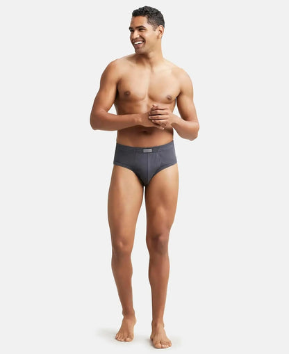 Jockey 1009 Men's Super Combed Cotton Rib Solid Brief with Stay Fresh Properties (Pack of 2)