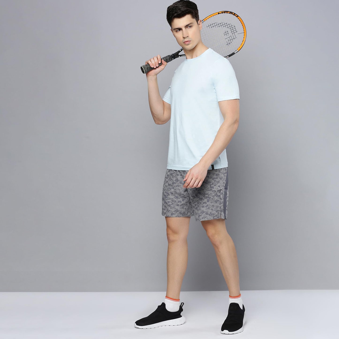 Sporto Men's Techno Printed Dry Fit Bermuda Short|Grey