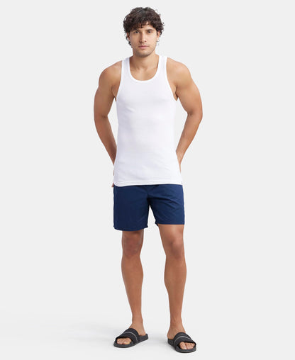 Jockey 9922 Men's Super Combed Cotton Rib Slim Fit Racer Back Styling Round Neck Gym Vest