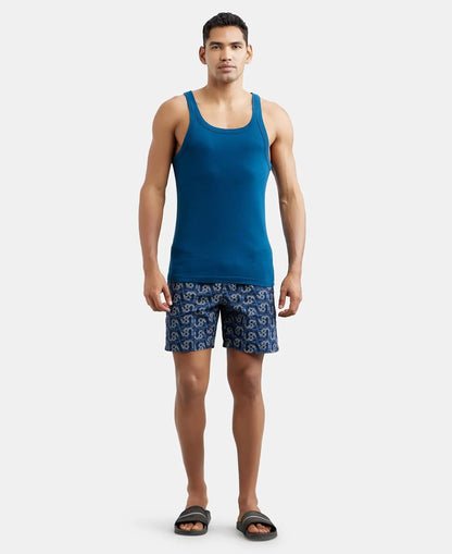 Jockey US26 Men's Super Combed Cotton Rib Square Neckline Gym Vest