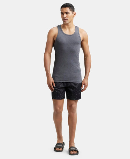 Jockey 9922 Men's Super Combed Cotton Rib Slim Fit Racer Back Styling Round Neck Gym Vest
