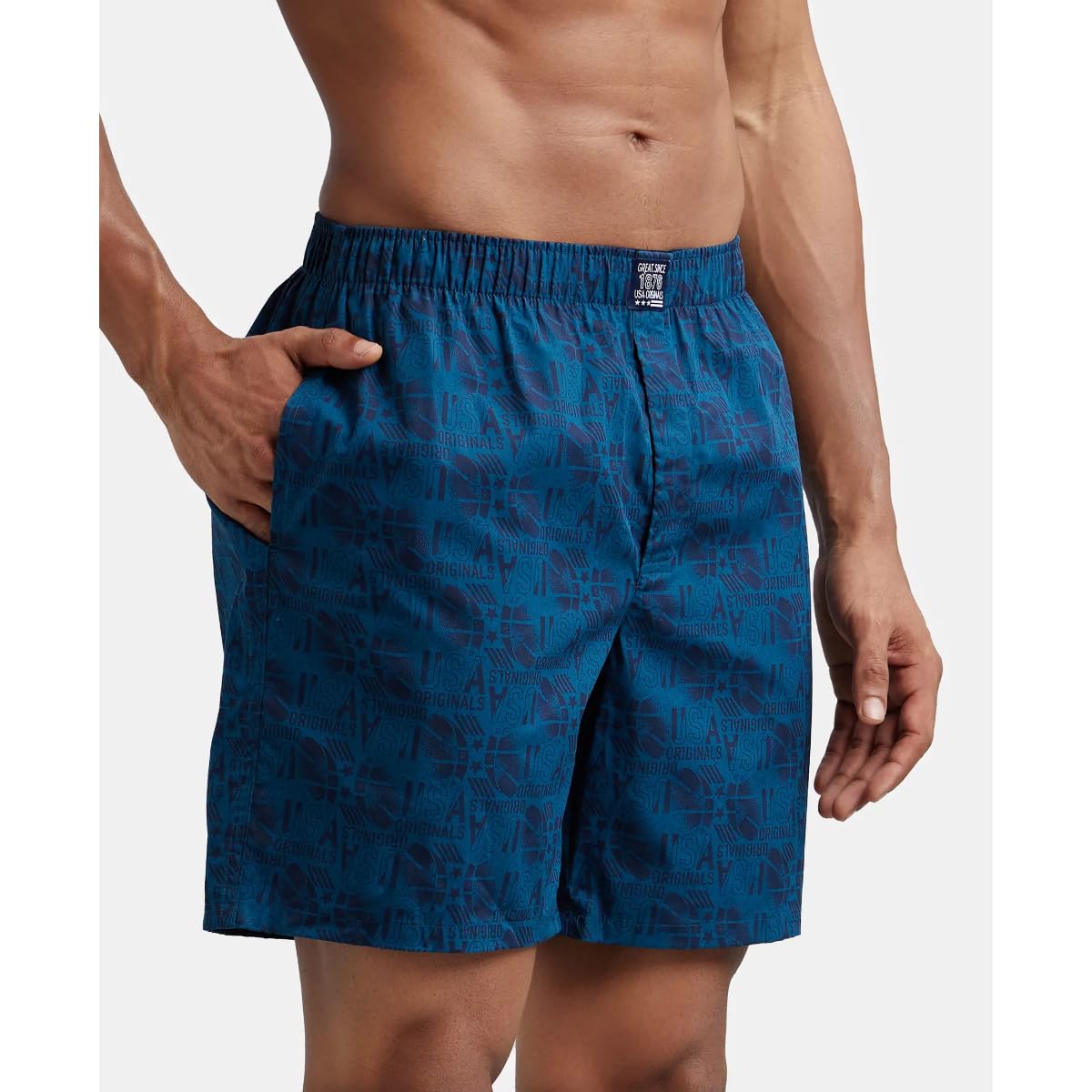 Jockey US57 Men's Super Combed Mercerized Cotton Woven Printed Boxer Shorts with Side Pocket (Pack of 2_Prints May Vary)
