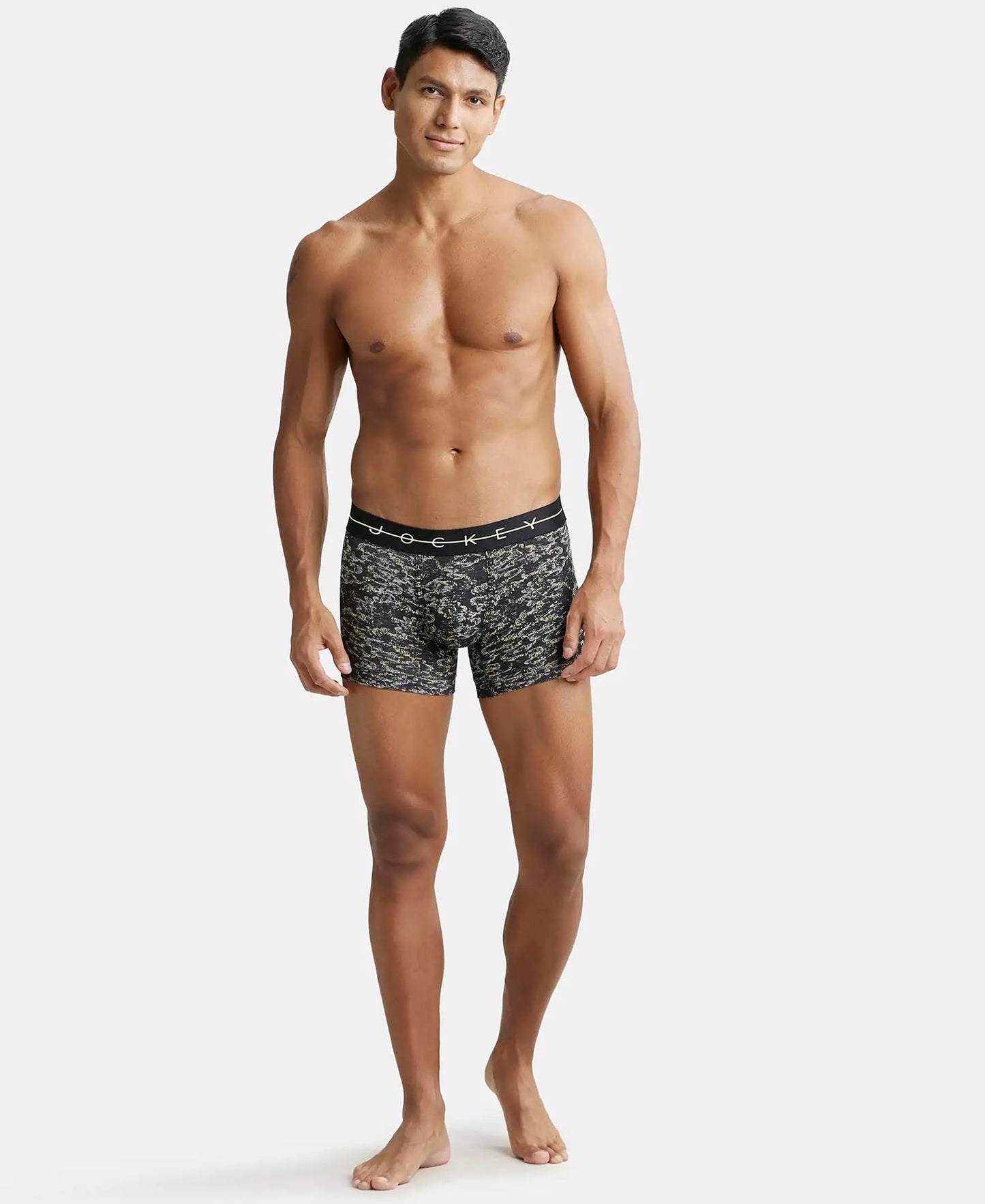 Jockey NY02 Men's Super Combed Cotton Elastane Stretch Printed Trunk with Ultrasoft Waistband (Prints May Vary)