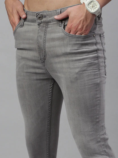 Necked Vintage Gray Skinny Stretchable Jeans