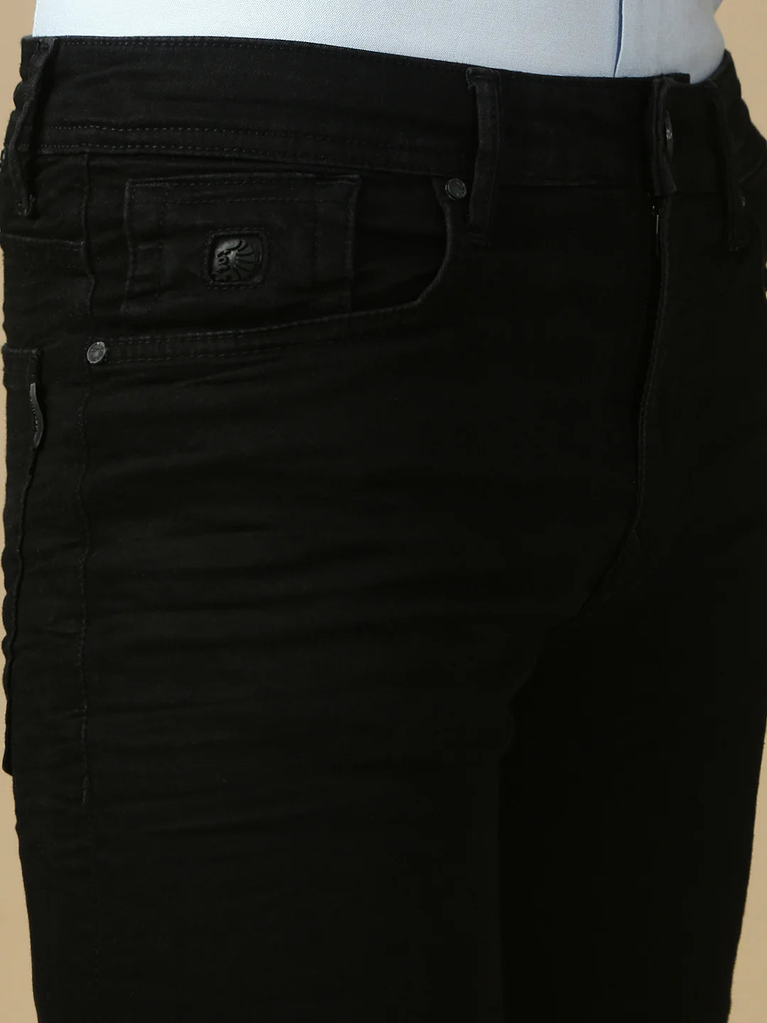Necked  Black Slim Fit Stretchable Jeans