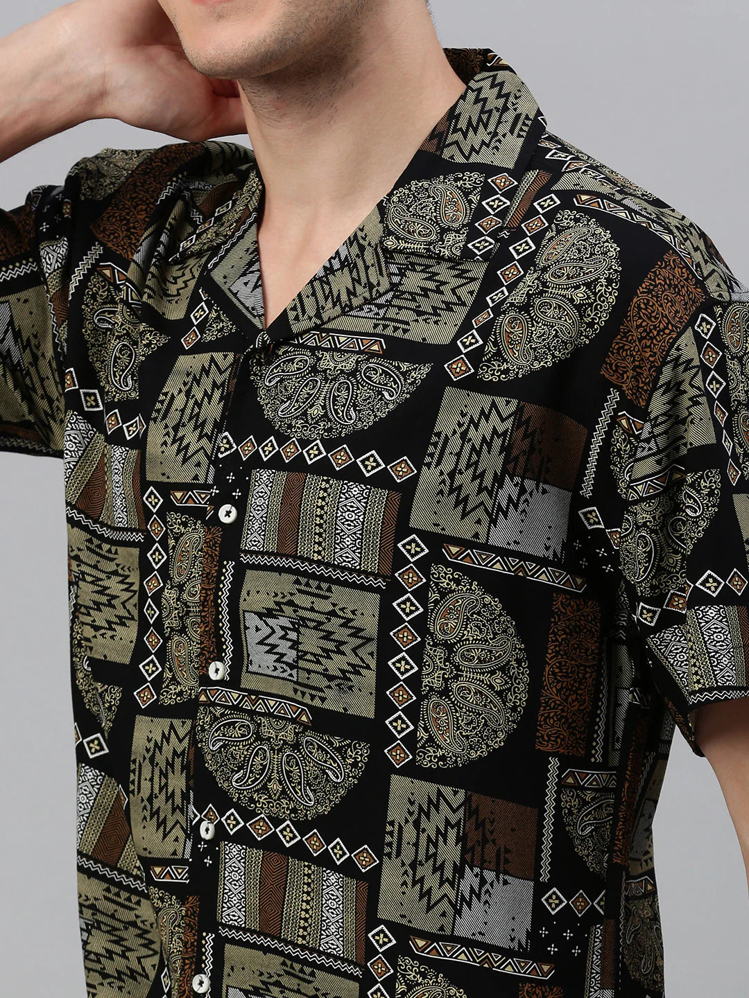 Necked Printed Regular Fit Co-Ords For Men’s