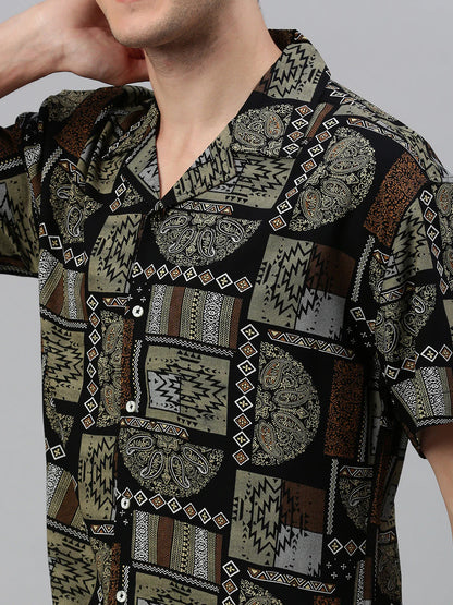 Necked Printed Regular Fit Co-Ords For Men’s