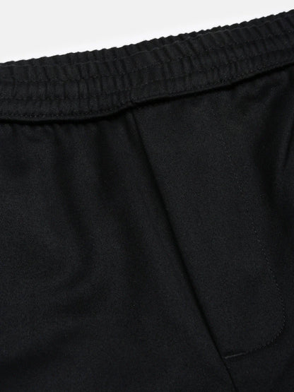 Necked Black Slim Fit Cotton Pants