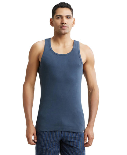 Jockey 9922 Men's Super Combed Cotton Rib Slim Fit Racer Back Styling Round Neck Gym Vest