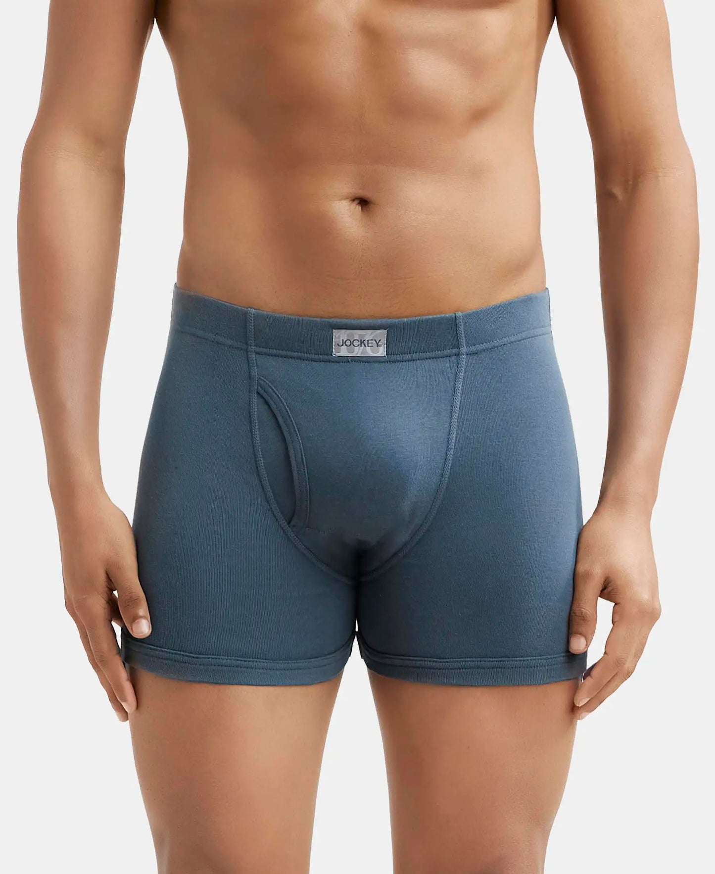 Jockey 8008 Men's Super Combed Cotton Rib Solid Boxer Brief with Ultrasoft Concealed Waistband (Pack of 3)