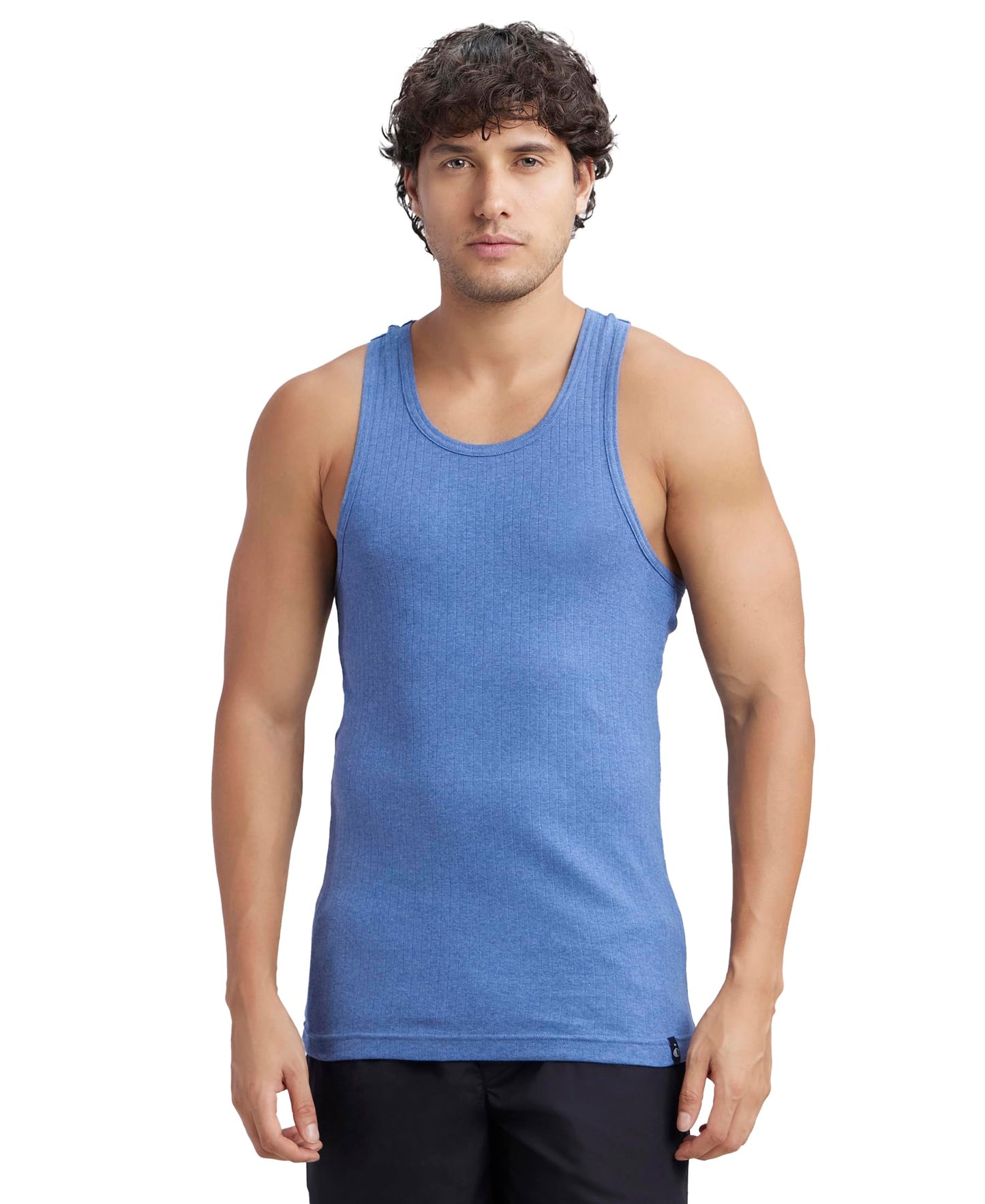 Jockey 9922 Men's Super Combed Cotton Rib Slim Fit Racer Back Styling Round Neck Gym Vest