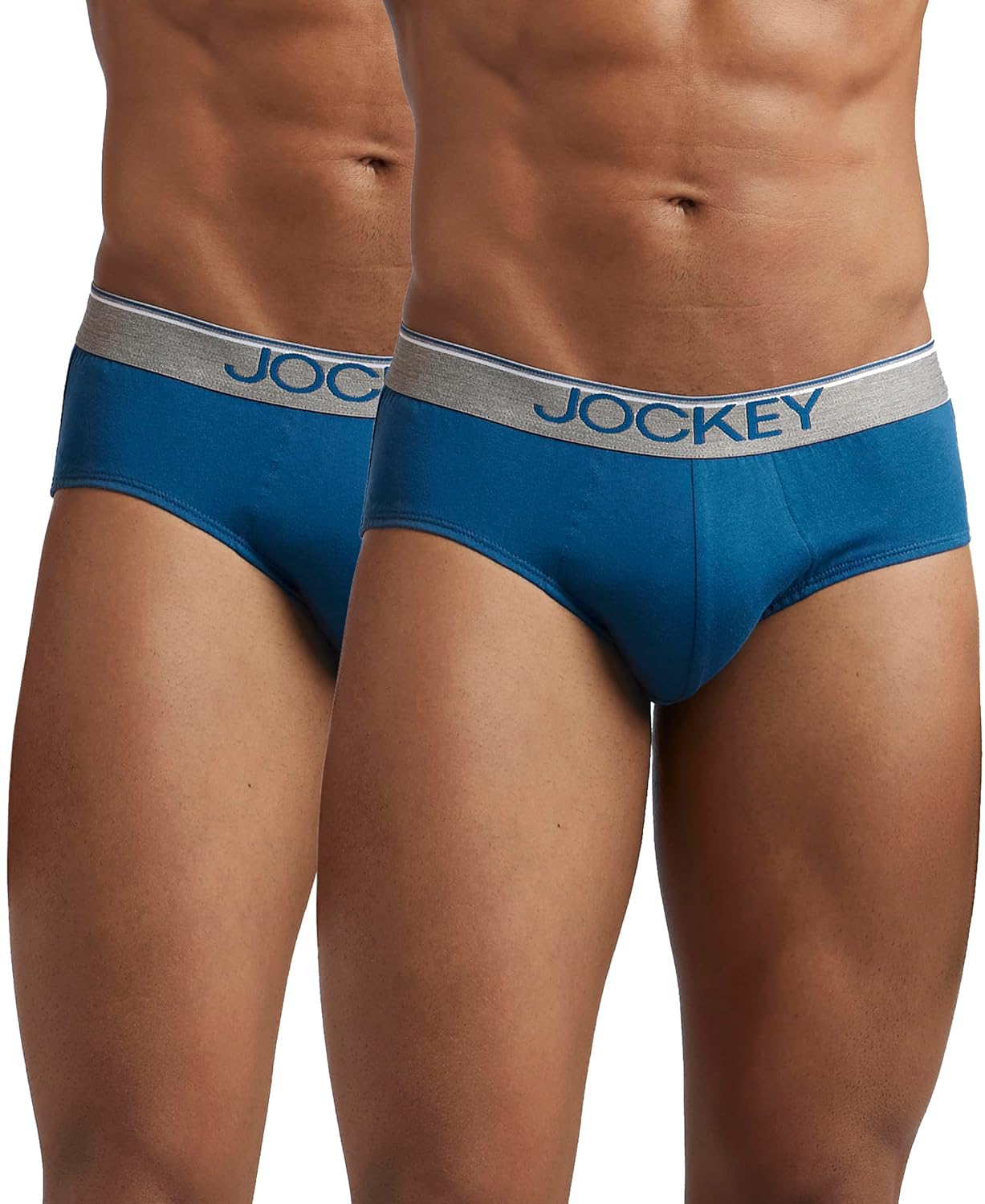 Jockey 8037 Men's Super Combed Cotton Solid Brief with Ultrasoft Waistband (Pack of 2)