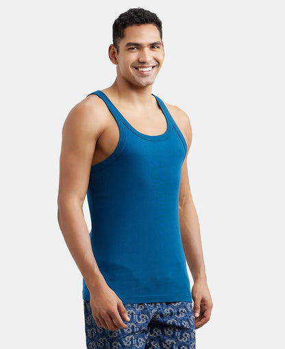Jockey US26 Men's Super Combed Cotton Rib Square Neckline Gym Vest