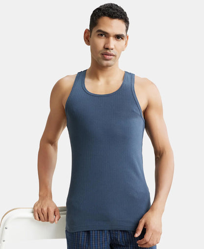 Jockey 9922 Men's Super Combed Cotton Rib Slim Fit Racer Back Styling Round Neck Gym Vest