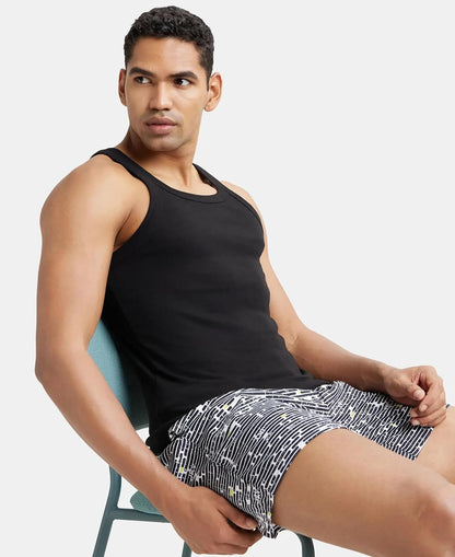 Jockey US26 Men's Super Combed Cotton Rib Square Neckline Gym Vest