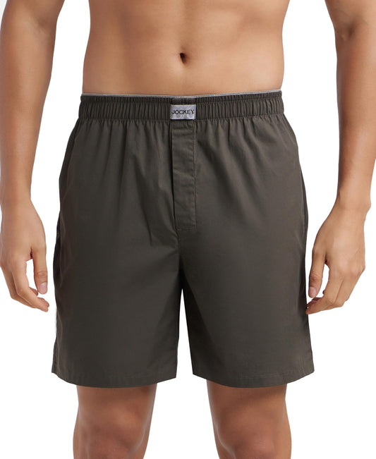 Jockey MC10 Men's Super Combed Mercerized Cotton Woven Fabric Boxer Shorts