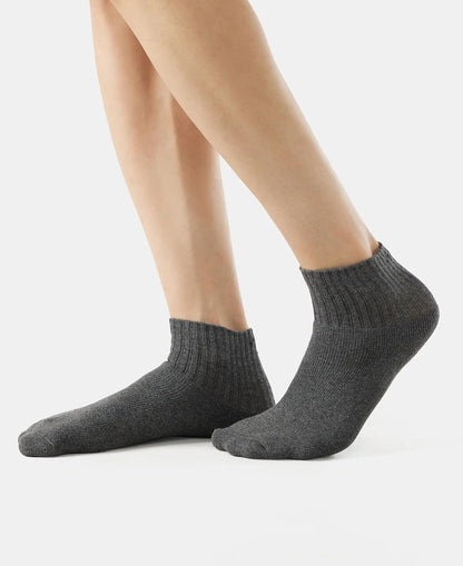 Jockey 7036 Men's Compact Cotton Terry Ankle Length Socks With Stay Fresh Treatment (Pack of 3)