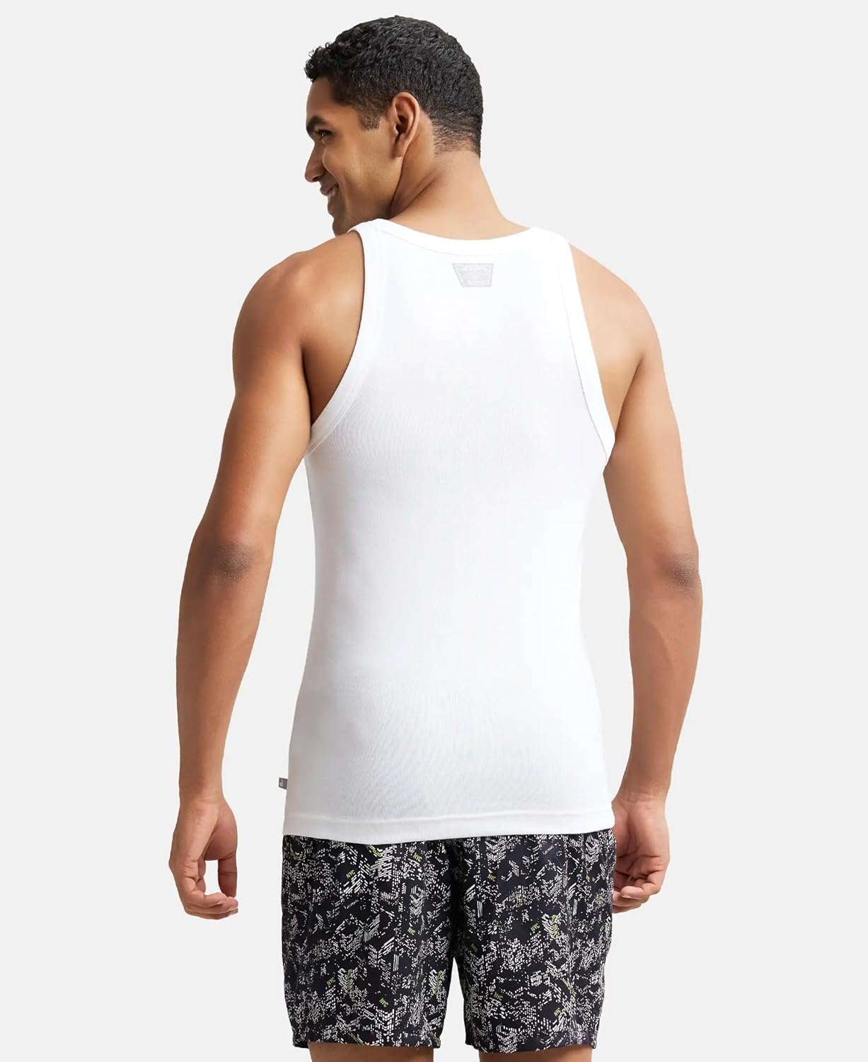 Jockey US26 Men's Super Combed Cotton Rib Square Neckline Gym Vest