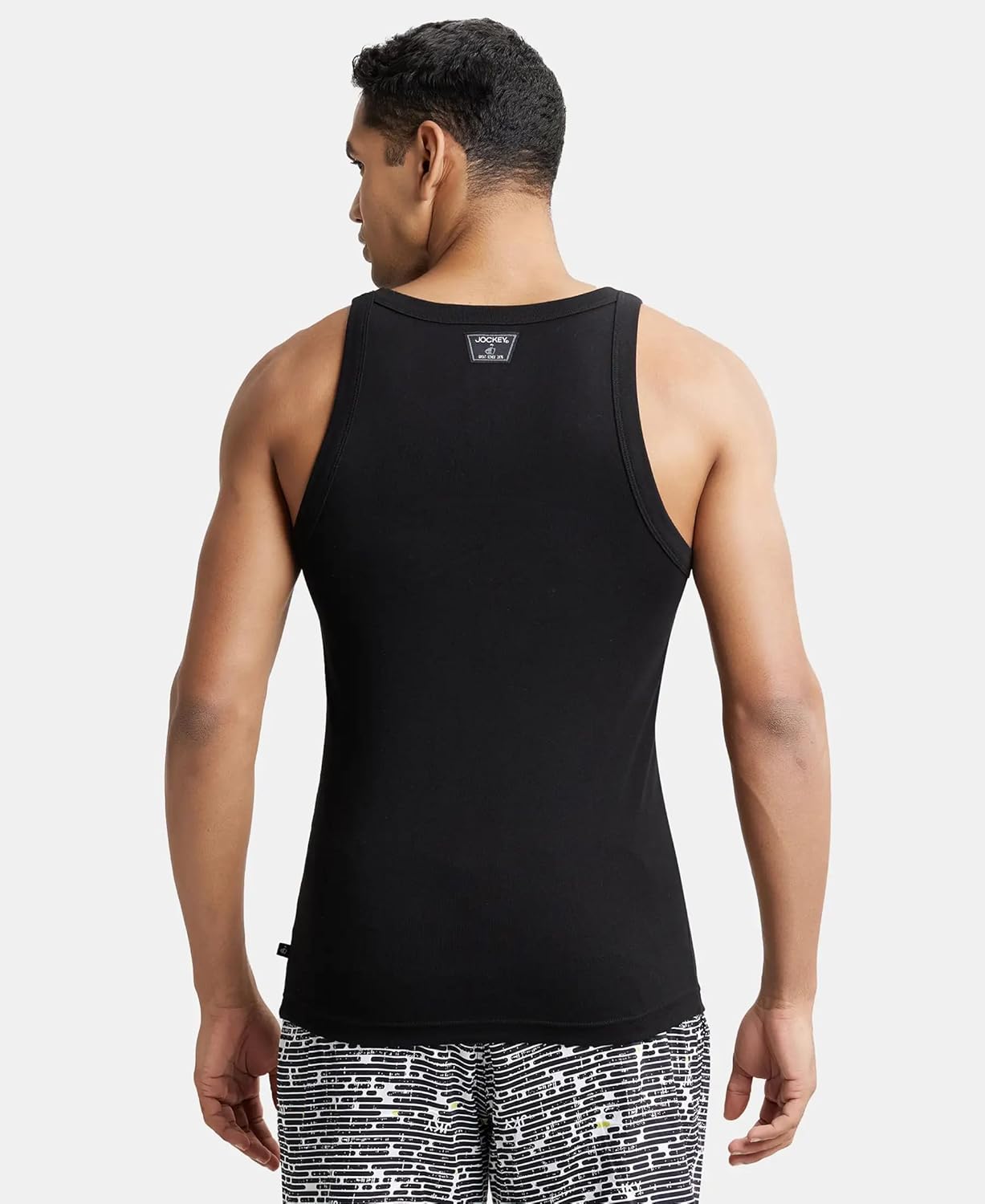 Jockey US26 Men's Super Combed Cotton Rib Square Neckline Gym Vest
