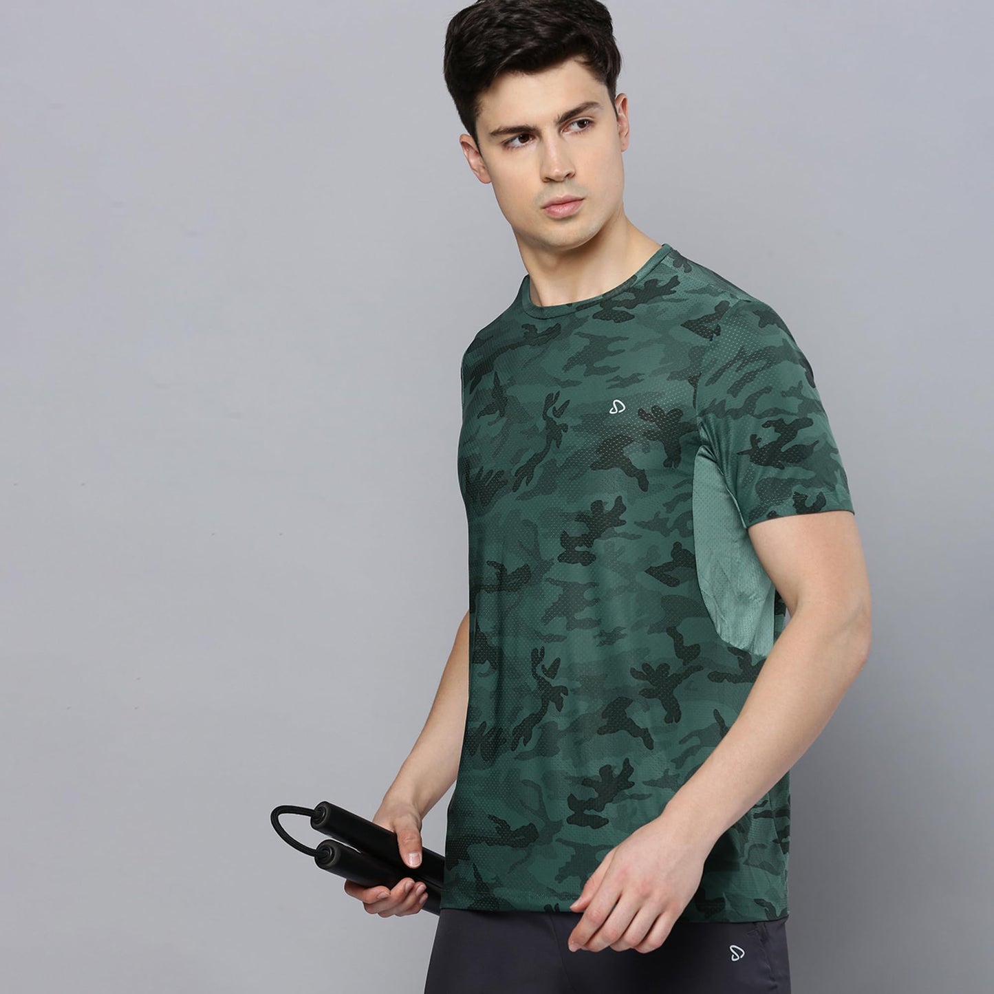 Sporto Men's Instacool Printed Jersey Tee with Side Mesh