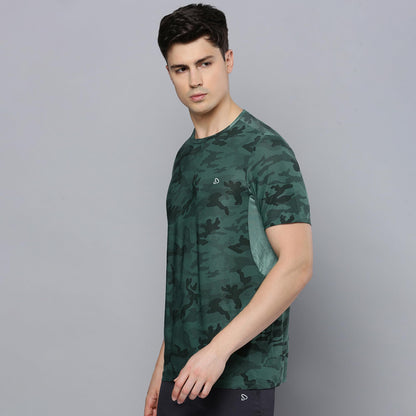 Sporto Men's Instacool Printed Jersey Tee with Side Mesh